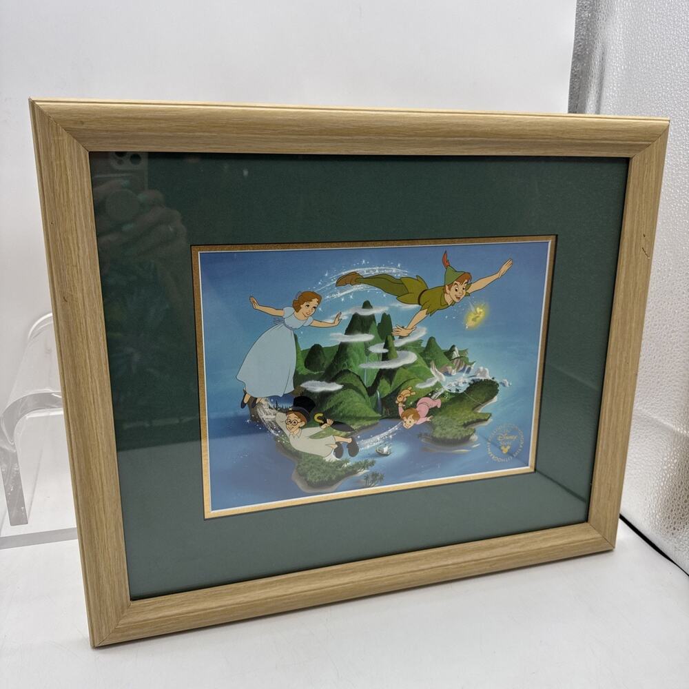 Vintage Disney Peter Pan Exclusive Commemorative Lithograph w/ Mat & Framed